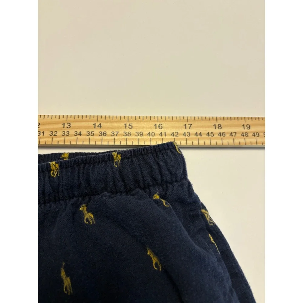 Polo Ralph Lauren Pajama Pants Mens XL Navy Blue Yellow Pony Print Cotton
